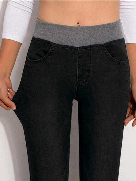 Casual Elastic Waist Stretch Jeans  QS118