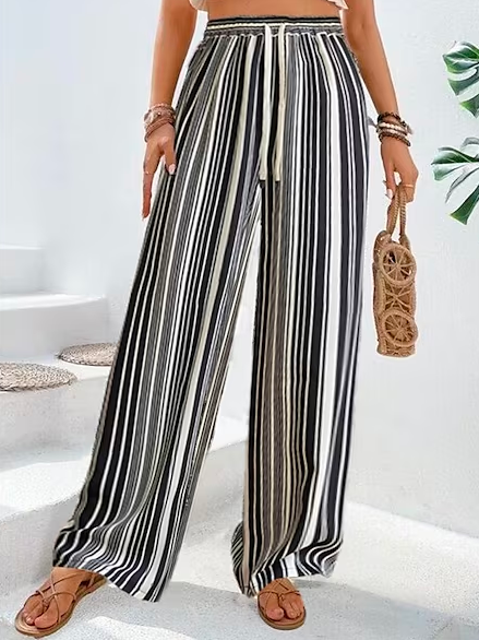 Geometric Loose Vacation Pants QN71