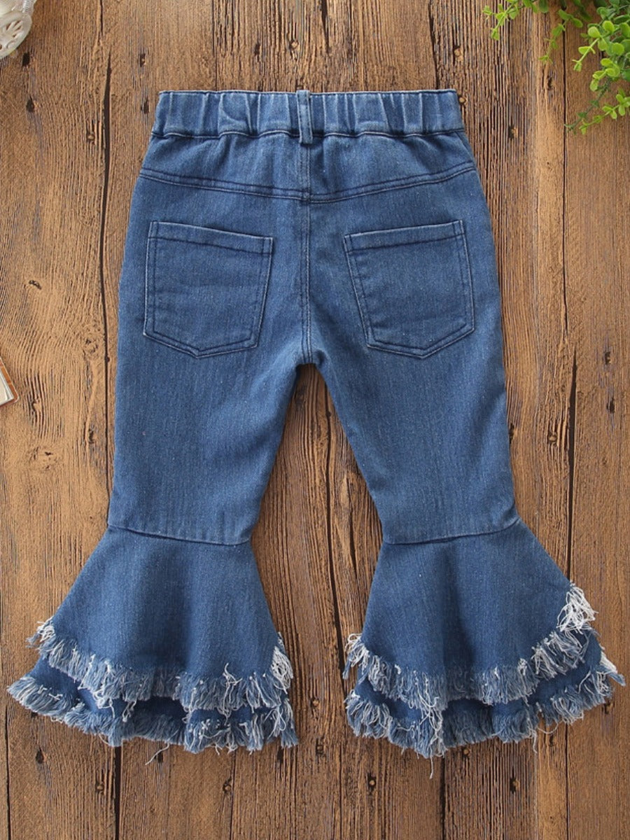 Girl Raw Edge Flared Jeans AR7086
