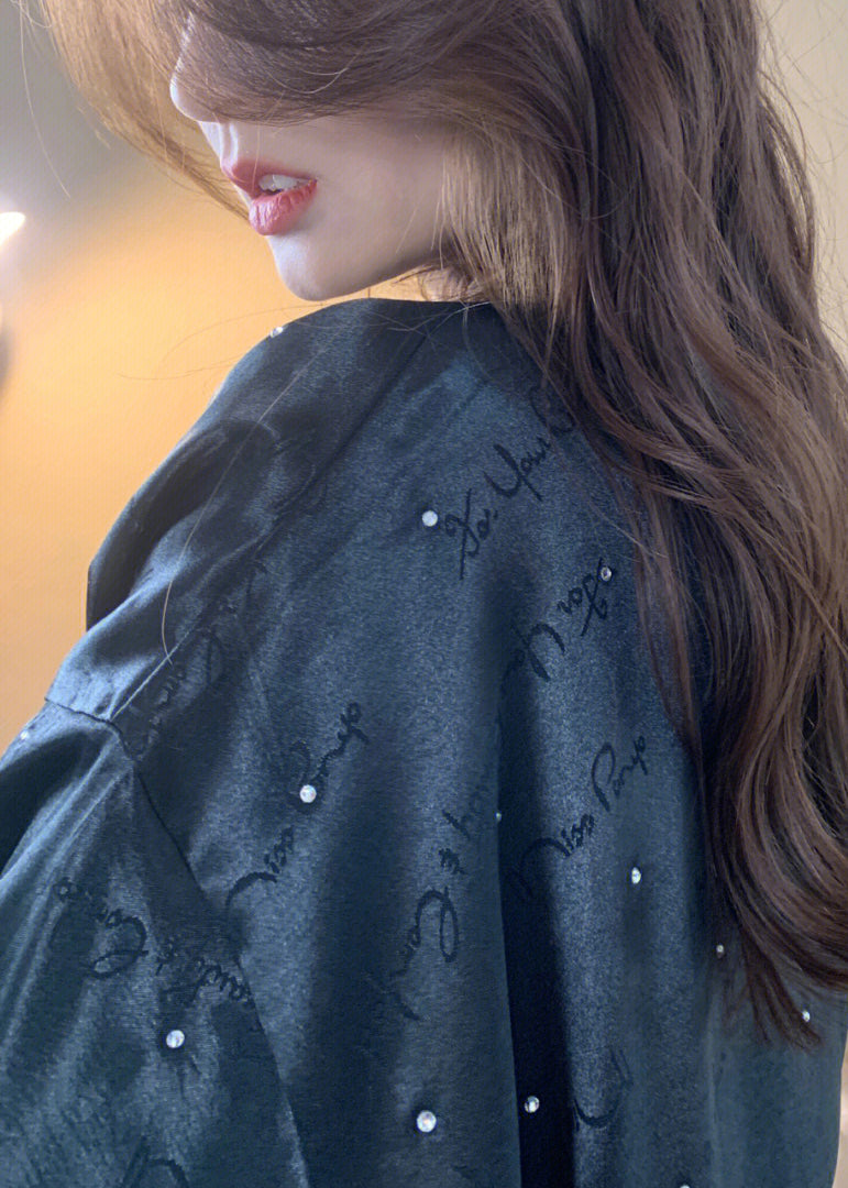 Boho Black V Neck Dot Tie Waist Ice Silk Mid Dress Long Sleeve LY1877