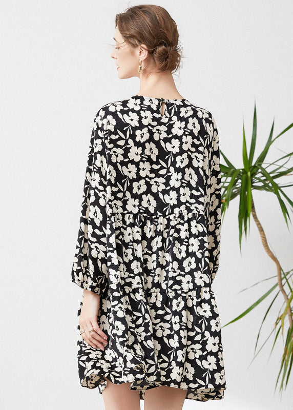 Chic Black Oversized Patchwork Fake Two Piece Dress Spring LY0287