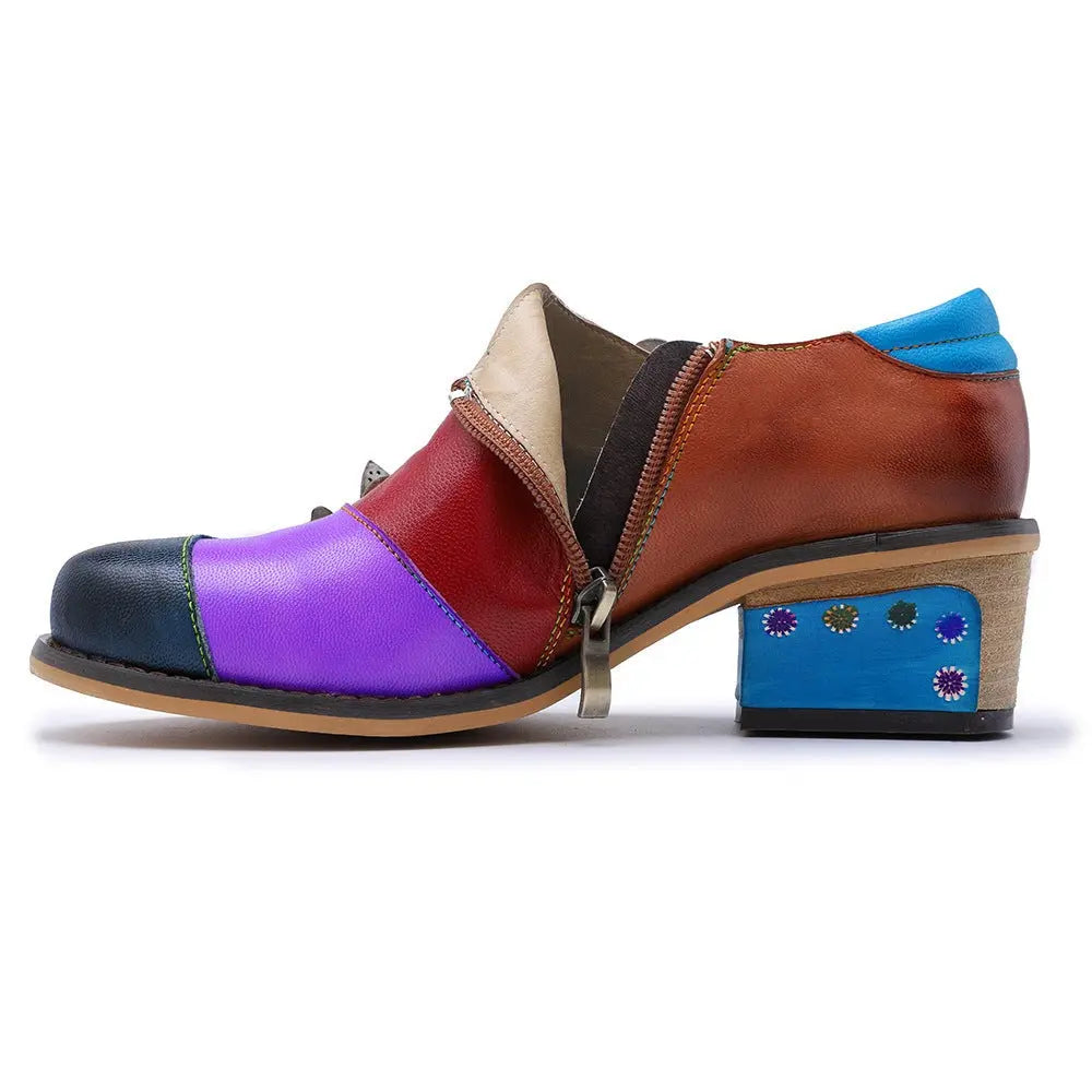 Contrast Color Handmade Stylish Oxford Shoes Ada Fashion