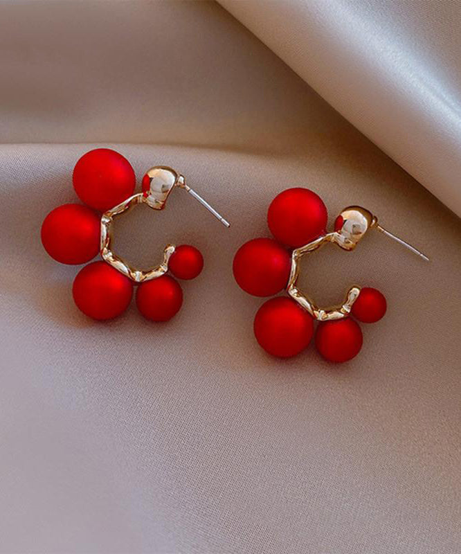 DIY White Sterling Silver Overgild Pearl Hoop Earrings LY1798