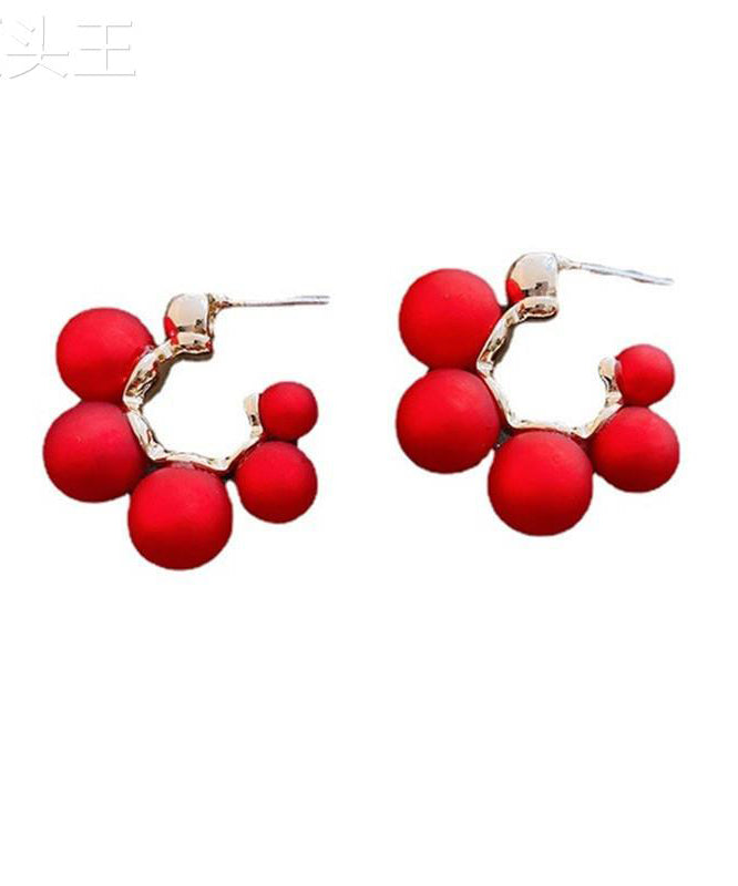 DIY White Sterling Silver Overgild Pearl Hoop Earrings LY1798