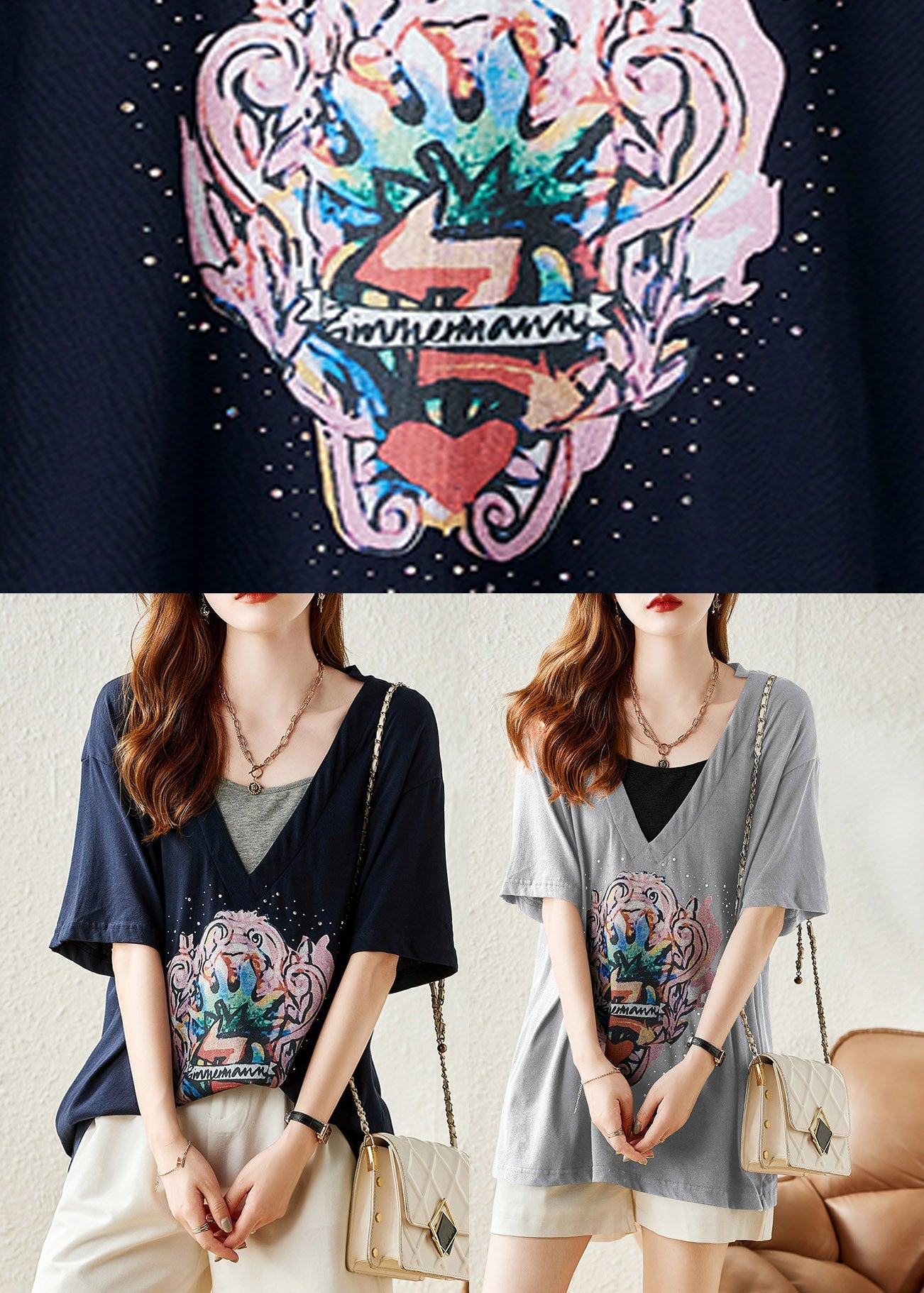 Grey Cozy Solid Cotton T Shirt Short Sleeve LY1527