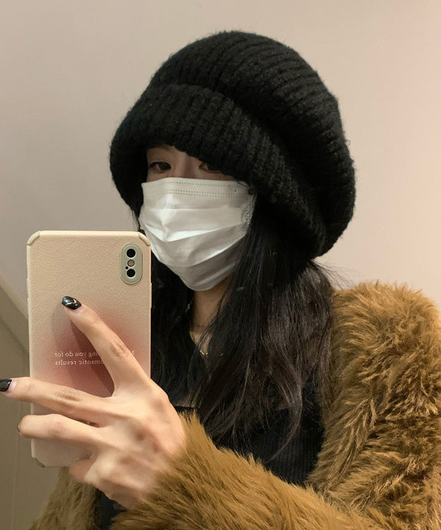 Loos Beige Knit Solid Bucket Hat LY506