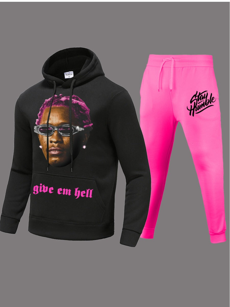 Graffiti Element Figure Two-piece Pants Set AT9066