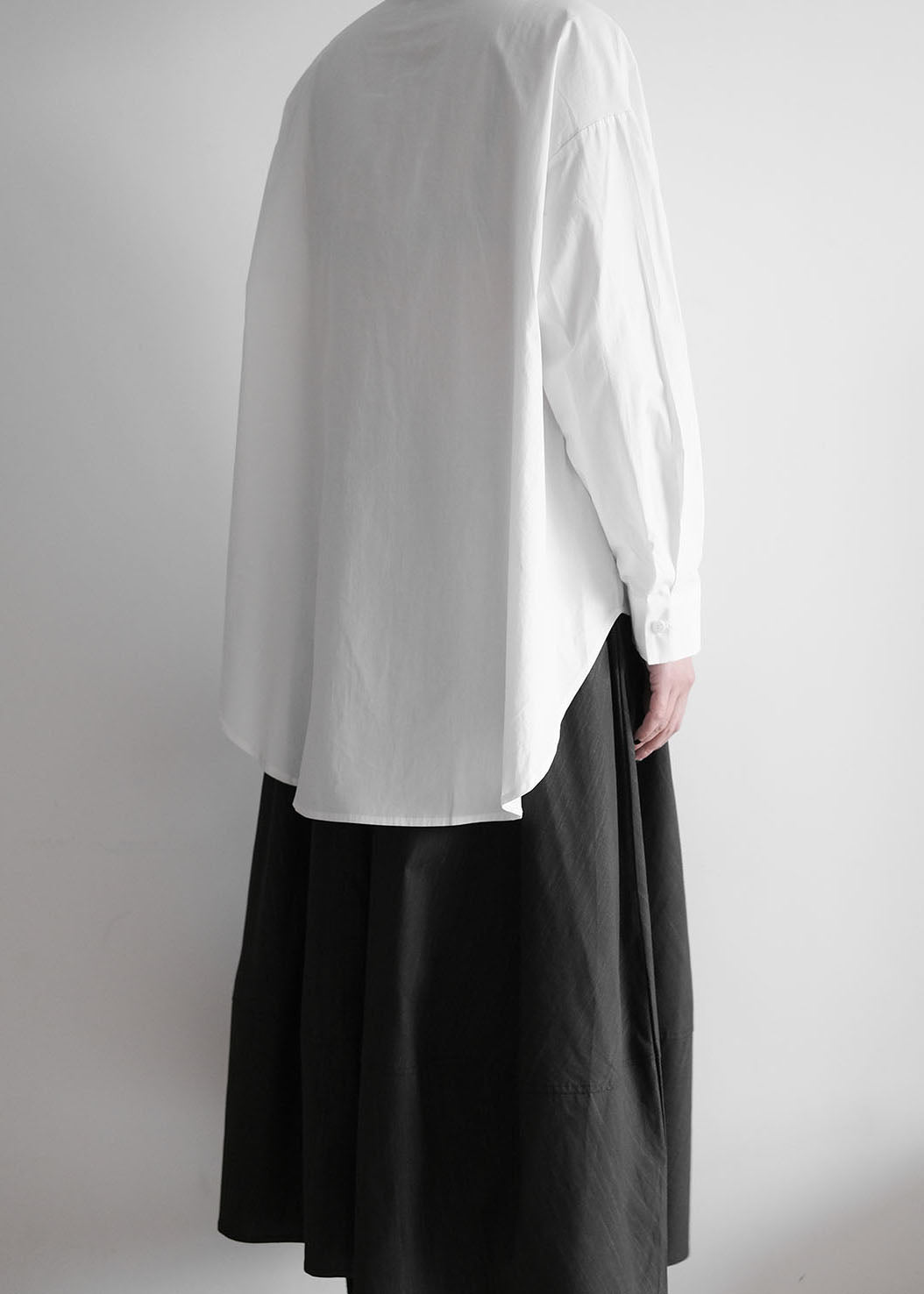 Organic White Peter Pan Collar Asymmetrical Design Cotton Shirts Spring LY1415