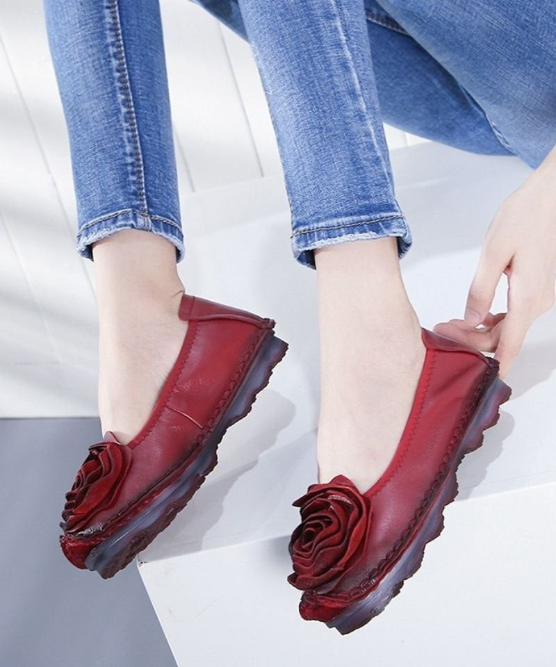 Purple Penny Loafers Cowhide Leather Soft Penny Loafers LY0160