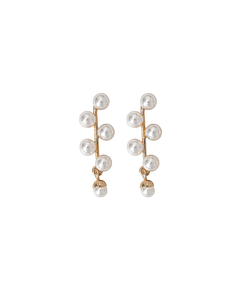 Vintage White Alloy Pearl Stud Earrings LY1784