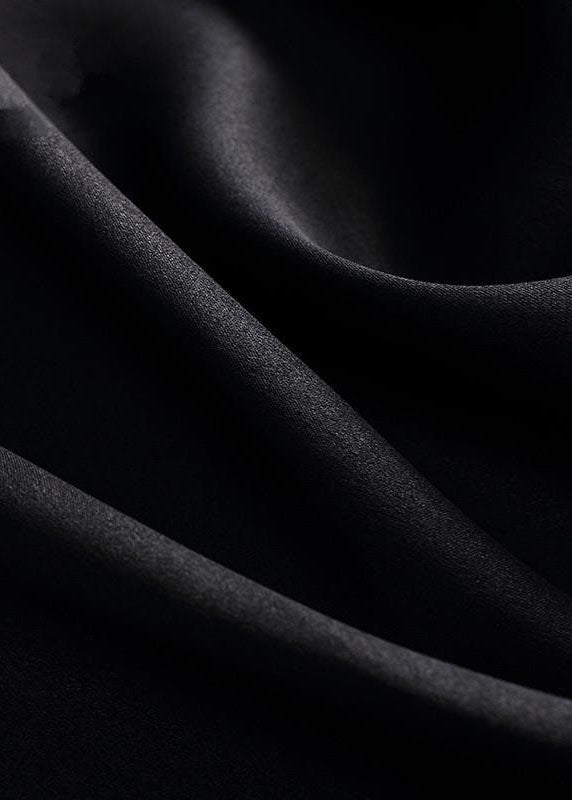 Women Black Embroideried Patchwork Silk Cardigans Summer LC0230