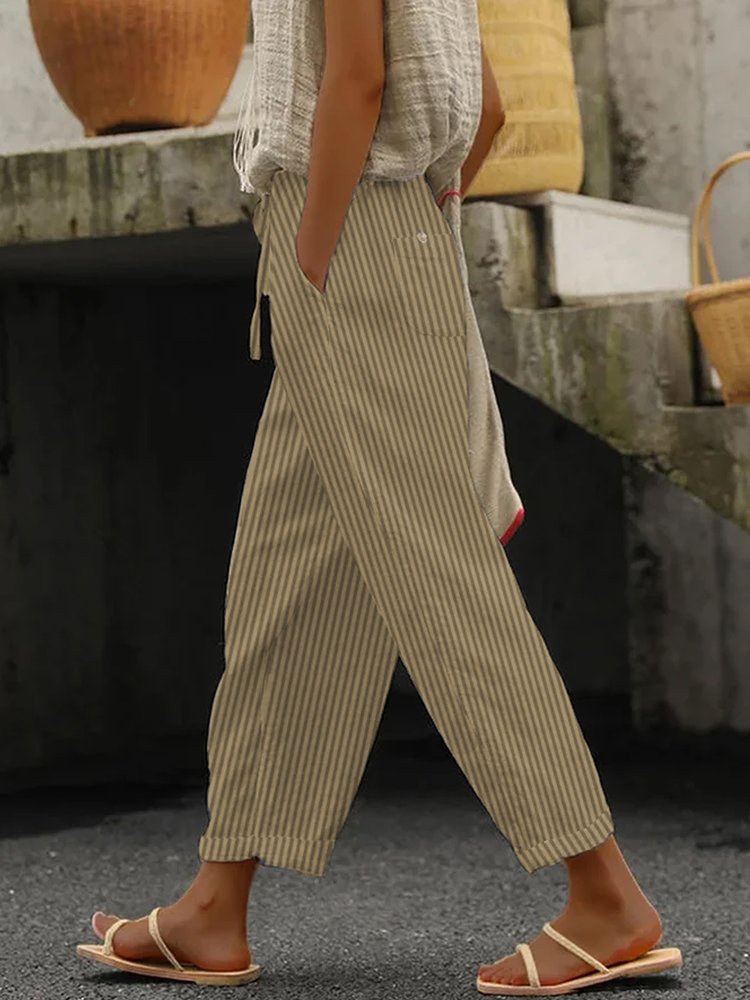 Striped Loose Casual Pants WX116