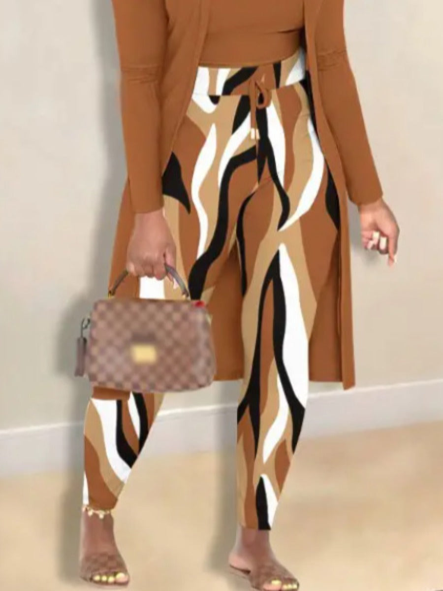 Cami Geometric Print Drawstring Three Piece Pants Set BO5084 Furdela