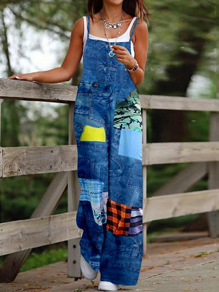 Geometric Loose Casual Jumpsuit QN93