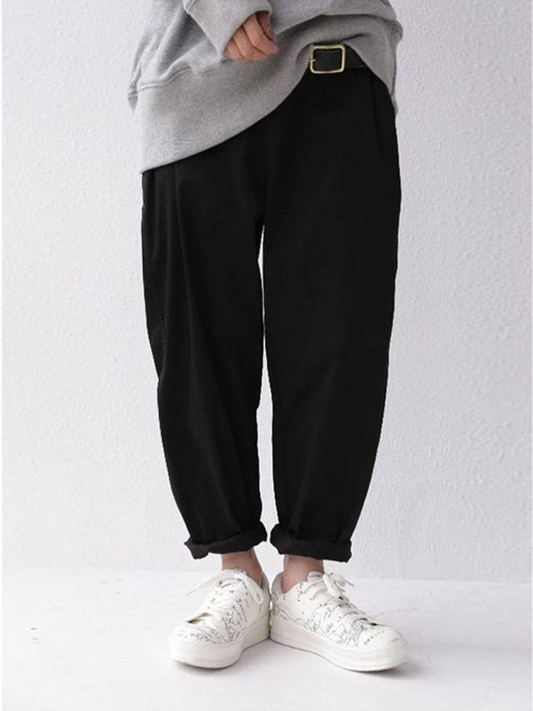 Cocoon Cotton-Blend Casual Pants QS94