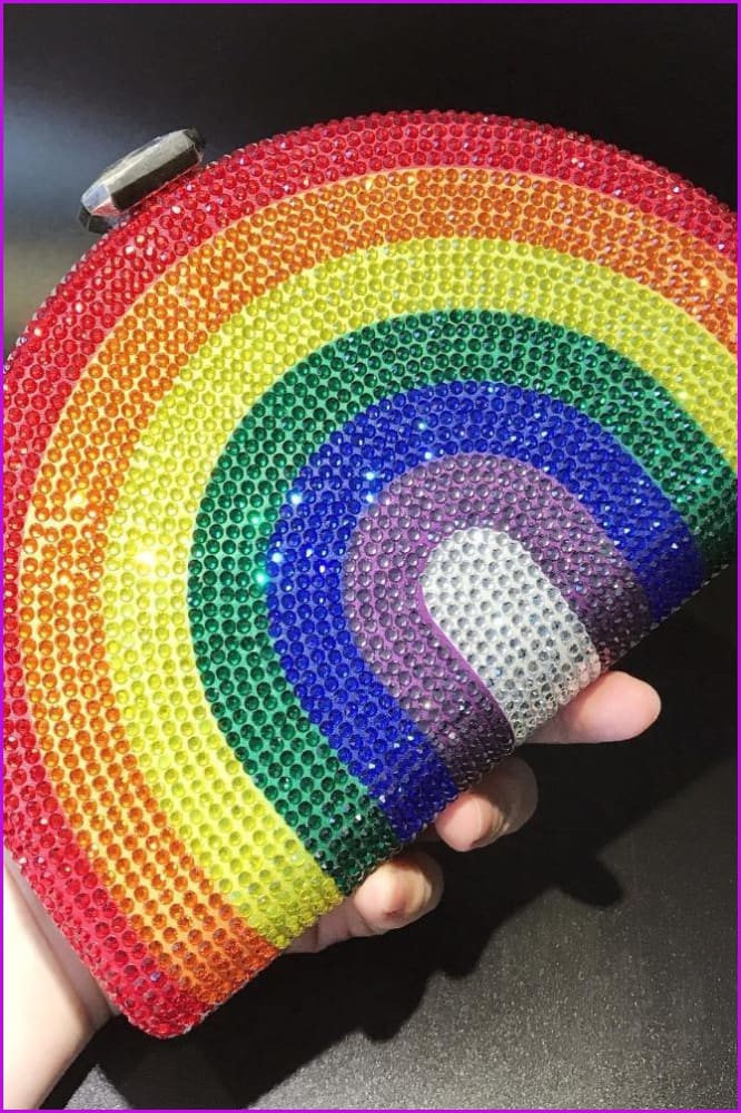 Crystal Rainbow Clutch Bag DC325 - Furdela