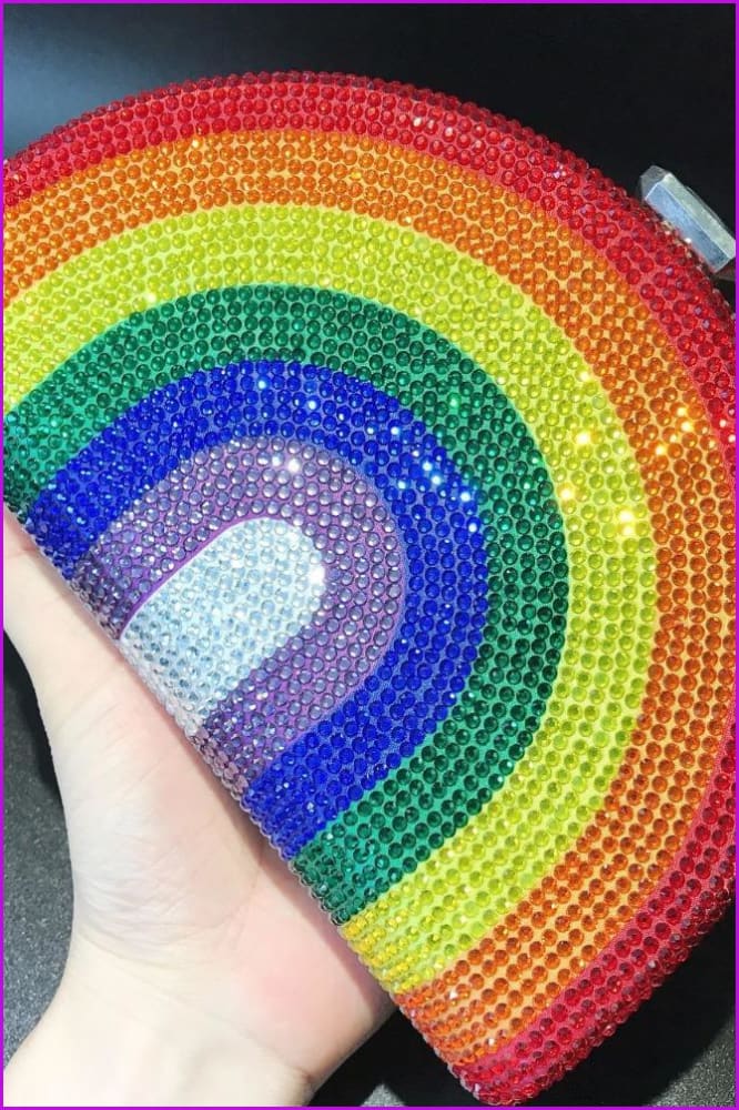 Crystal Rainbow Clutch Bag DC325 - Furdela