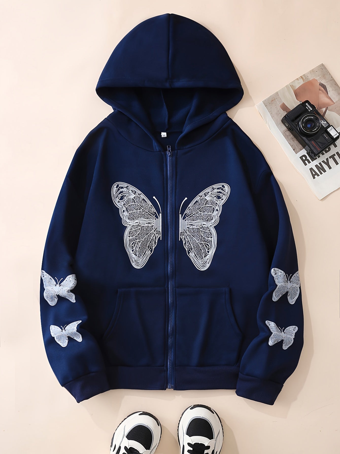 Y2K Long Sleeve Crew Neck Zip Up Hoodies Sweatshirts OD8741 Furdela