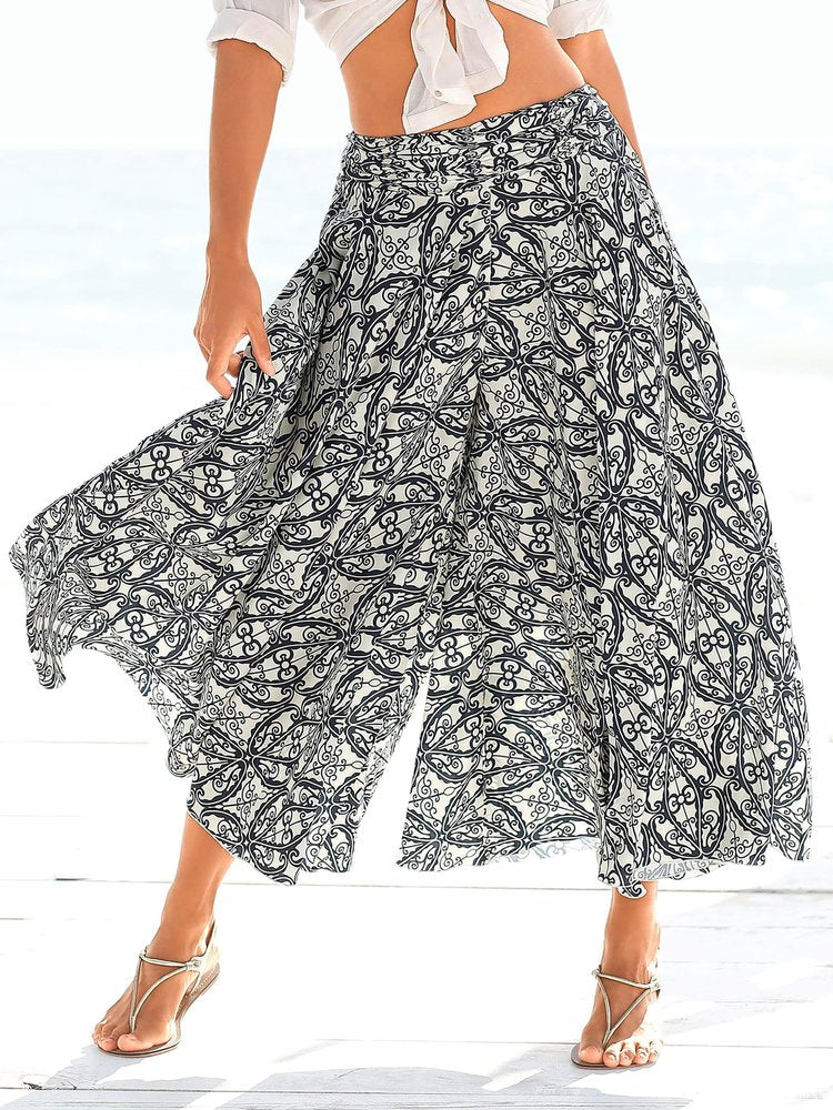 Boho Loose Geometric Scramble Pants QN85