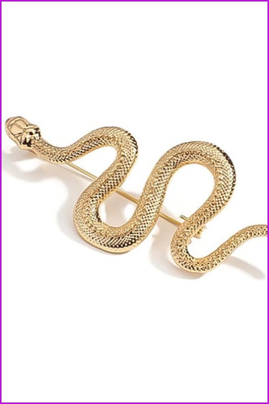 Fashion geometric snake-shaped alloy brooch F3468 - Furdela Wholesale