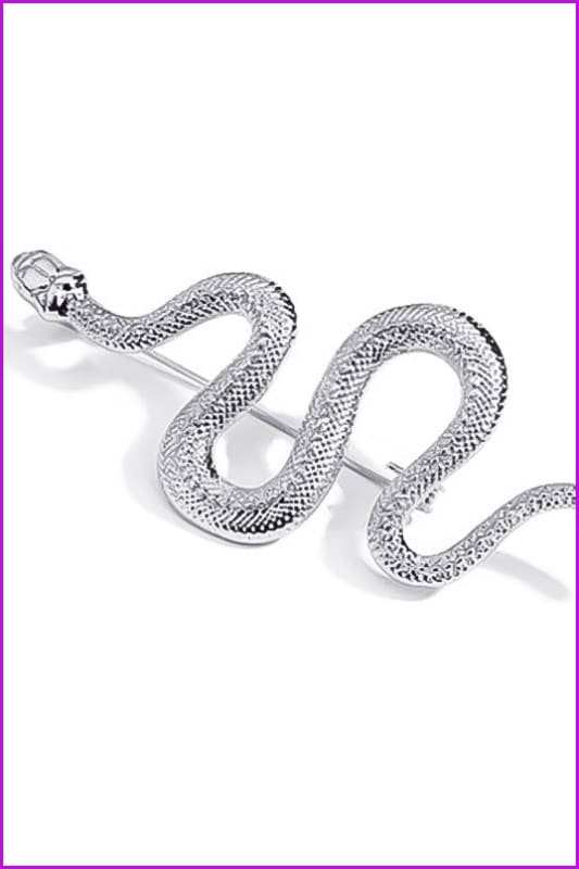 Fashion geometric snake-shaped alloy brooch F3468 - Furdela Wholesale