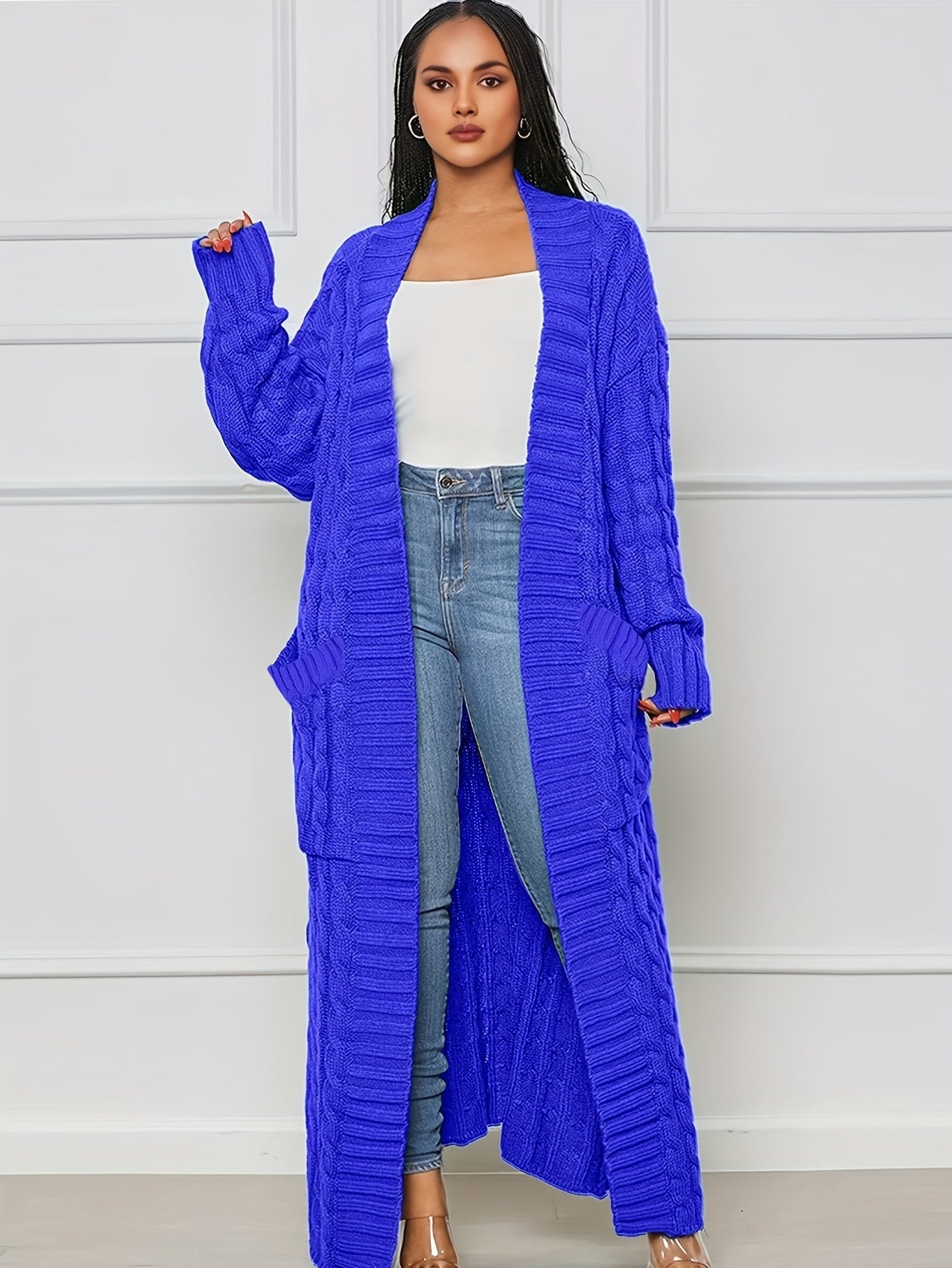 Long Length Cable Knit Cardigan TF8521 Furdela