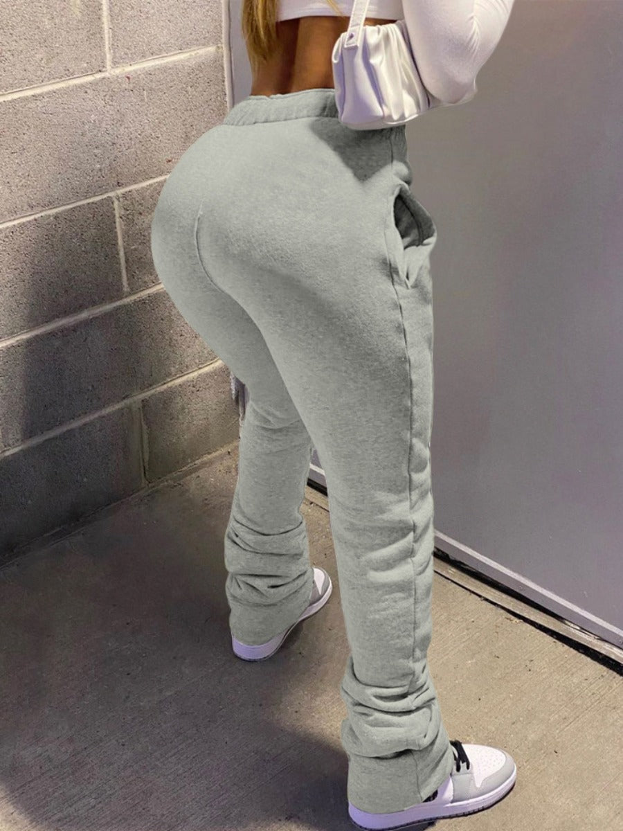 High Waist Heart Print Drawstring Sweatpants AC2040