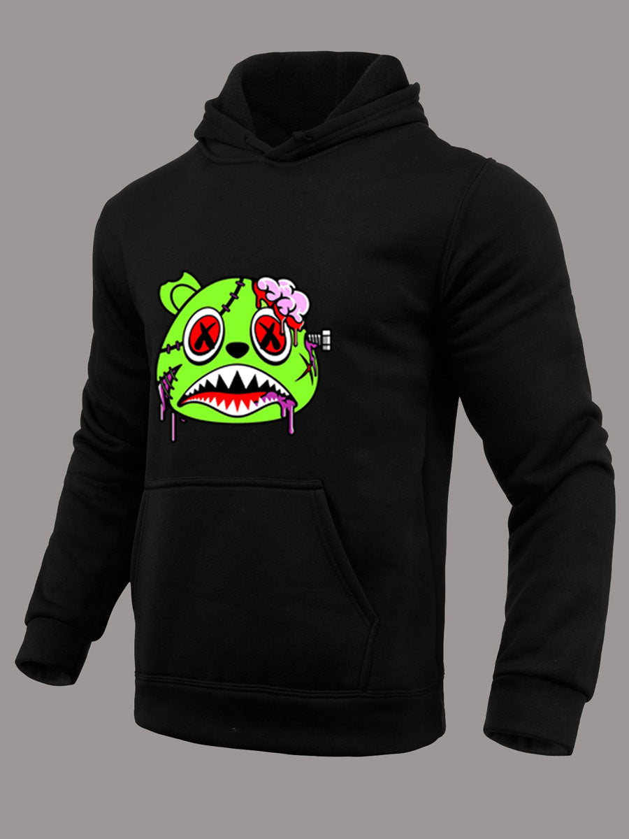 Men Cartoon Print Kangaroo Pocket Hoodie AR70111