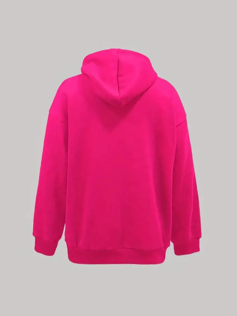Letter Print Kangaroo Pocket Hoodie AR5025