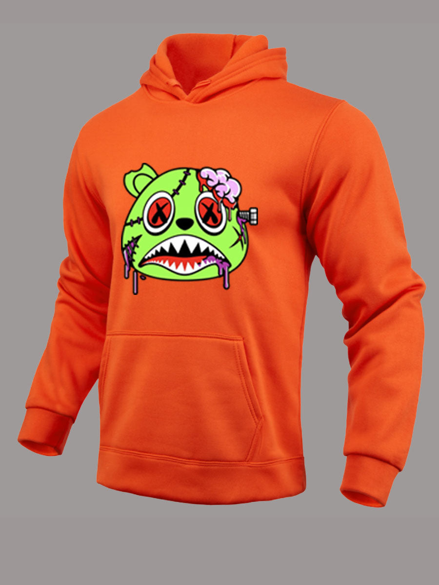 Men Cartoon Print Kangaroo Pocket Hoodie AR70111