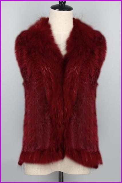 Natural Short Knitted Rabbit Fur Gilet DO1054 - Furdela