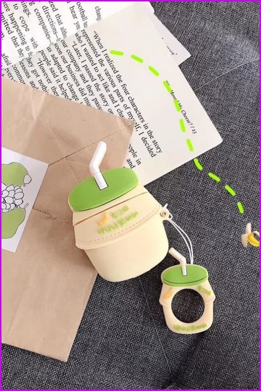 Pink/Yellow Fruity Milk Airpods Cases - Furdela