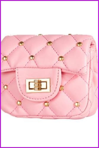 PU Kids Rivets Purse Shoulder Bag F282 - Furdela