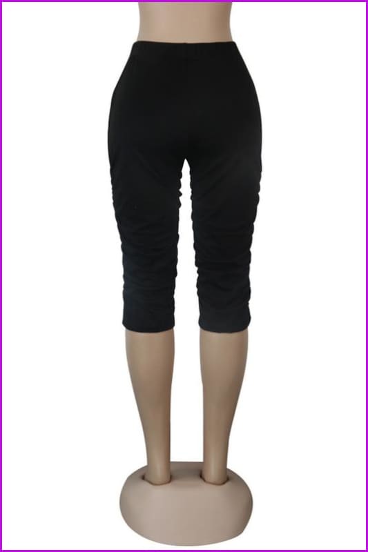 Pure Color Pockets Ruched Half Stacked Pants For WomenDE948 - Furdela