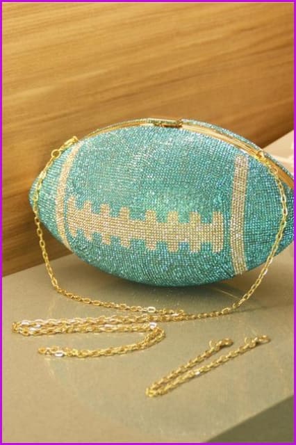 Rhinestone Football Purse Shoulder Bag F1780 - Furdela