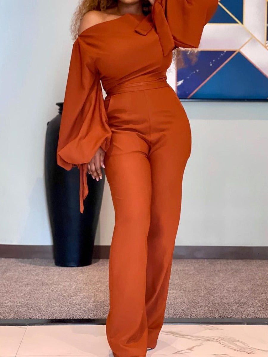One Shoulder Bandage Design Wide Leg Jumpsuit BO5047 Furdela