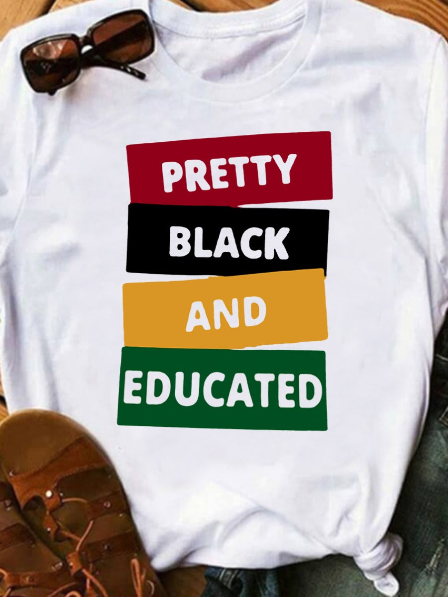 Lemon Melanin Made Letter Print T-shirt AR500