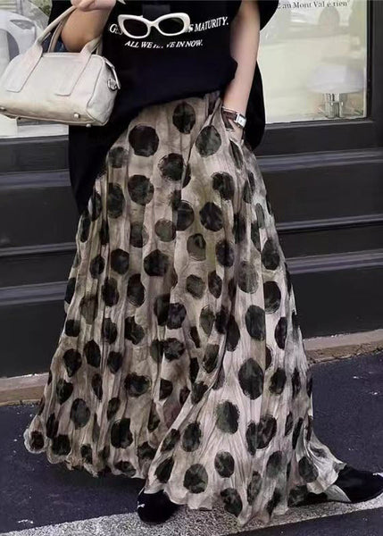 Loose Skirt Pockets Cotton Apricot Summer Dot FashionChic