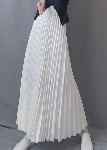 Elastic A Line Chocolate Waist Skirts Wrinkled Art Spring FashionChic