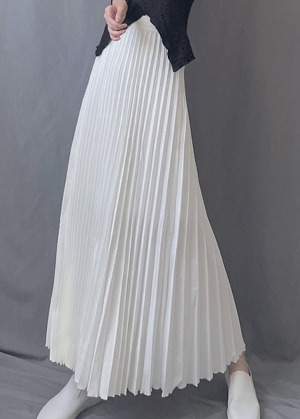 Elastic A Line Chocolate Waist Skirts Wrinkled Art Spring FashionChic