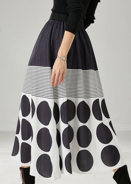 Women Black Print Cotton A Line Skirts Spring AZ1031 shopify