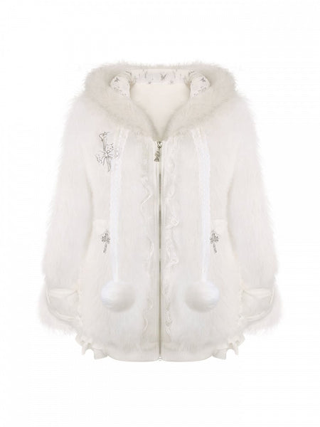 Daily Cat Jacket Kawaii Thicken Version Hood Plush Hooded Ear - FashionChic