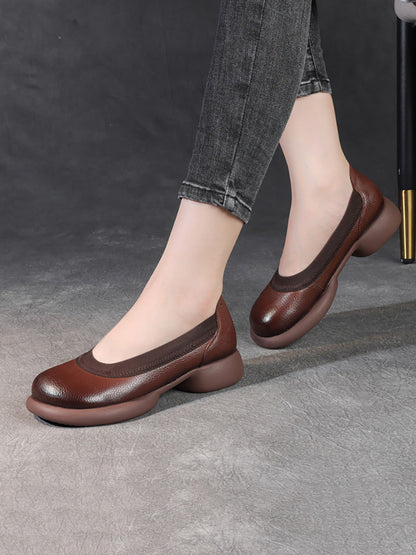 Women Casual Summer Genuine Leather Low Heel Shoes FD016 ANSX