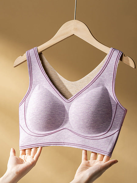 Women Seamless Spliced Warm With Breast Pads Base BA1050 Genistyle Shop