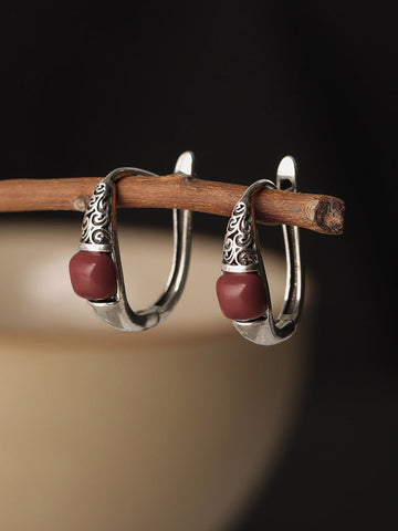 Earrings Cooper-plating Ethnic Silver Women FashionChic