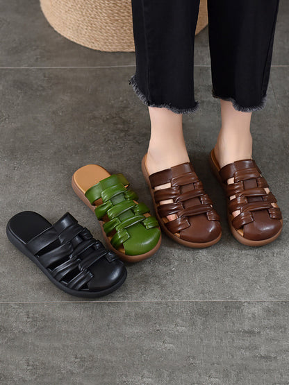 Casual Women Sandals Summer Genuine Leather FashionChic