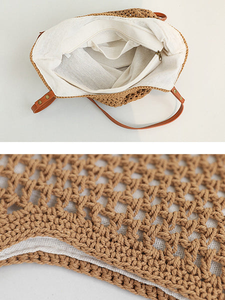 Summer Vintage Knitted Large Capacity Shoulder Bag RR1007 BUYKUD