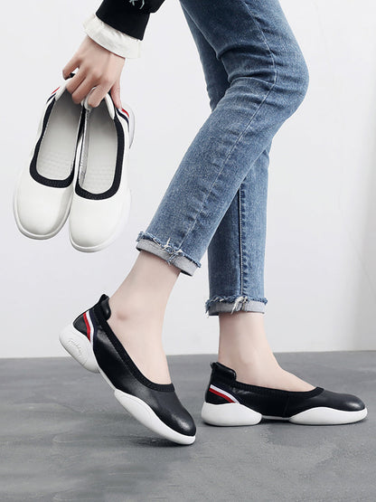 Women Summer Casual Leather Soft Spliced Flat Shoes UI1018 Ada Fashion