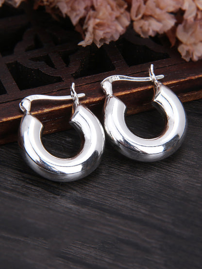 Women Vintage U-shape S925Sliver Earrings OO1036 FAY