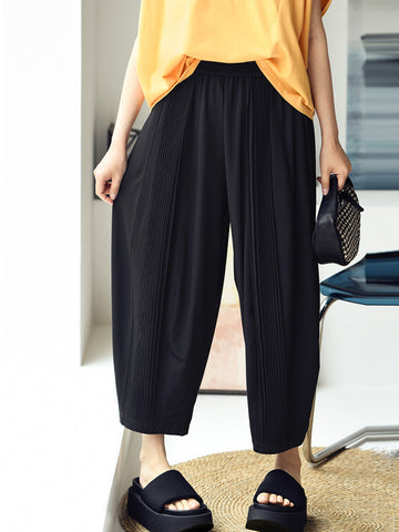 Plus Size Women Casual Summer Loose Solid Harem Pants QW1053 Ada Fashion